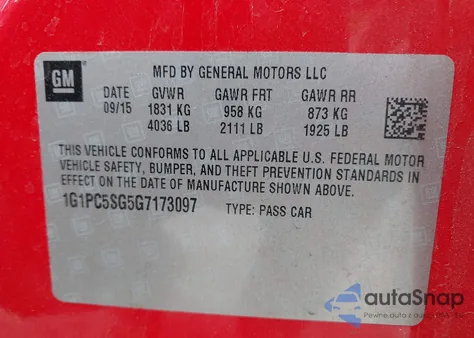 2016 Chevrolet Cruze Limited Ls Auto z USA, uszkodzony, nr VIN 1G1PC5SG5G7173097